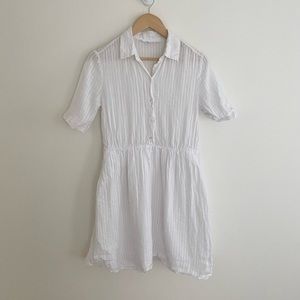 Frame White Linen Shirt Dress